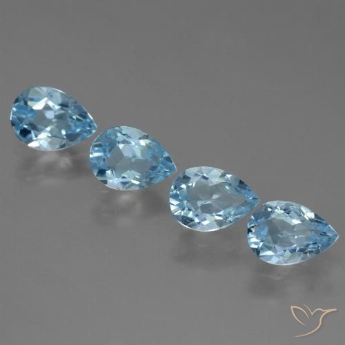 3.27ctw Natural Swiss Blue Topaz, Pear Shape, VS