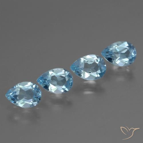 3.00ctw Natural Swiss Blue Topaz, Pear Shape, VVS-VS