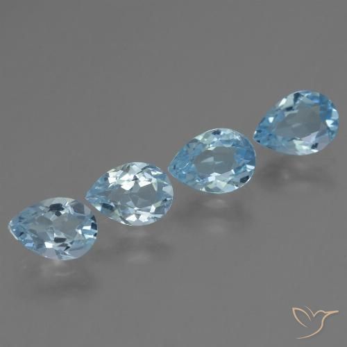 3.12ctw Natural Sky Blue Topaz, Pear Shape, VVS-VS