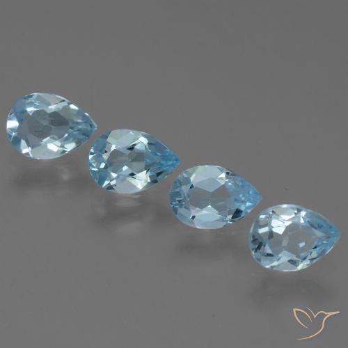 2.80ctw Natural Sky Blue Topaz, Pear Shape, VVS-VS