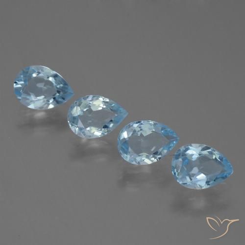 3.02ctw Natural Sky Blue Topaz, Pear Shape, VVS-VS