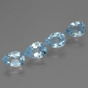 Deep Maya Blue Топаз Камень - 0.9ct Фасетная Груша (ID: 455726)