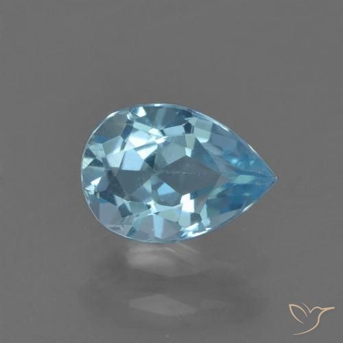 0.85ct Natural Swiss Blue Topaz, Pear Shape, VS