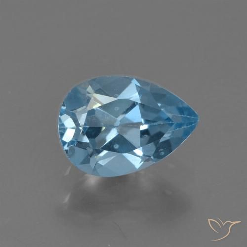 0.91ct Natural Swiss Blue Topaz, Pear Shape, VS