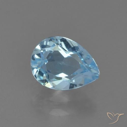 0.89ct Natural Swiss Blue Topaz, Pear Shape, VS