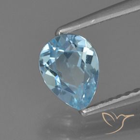 0.89 ct Blue Topaz Stone, Natural Topaz in Pear Facet Shape for Sale