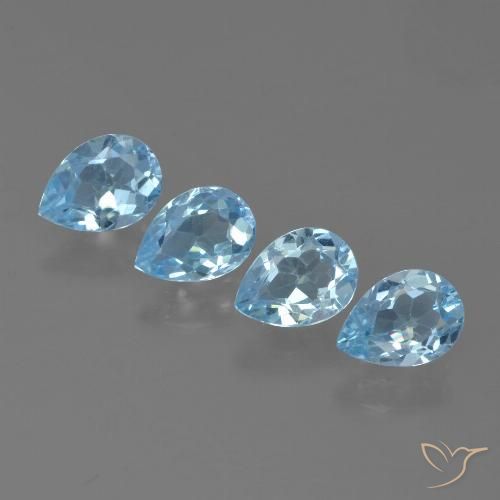 3.15ctw Natural Sky Blue Topaz, Pear Shape, VVS-VS