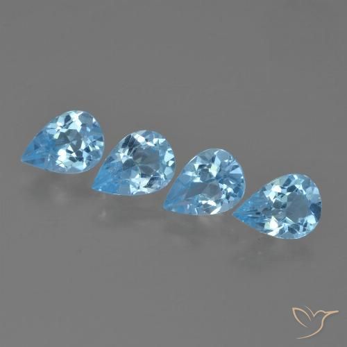 3.12ctw Natural Sky Blue Topaz, Pear Shape, VVS-VS