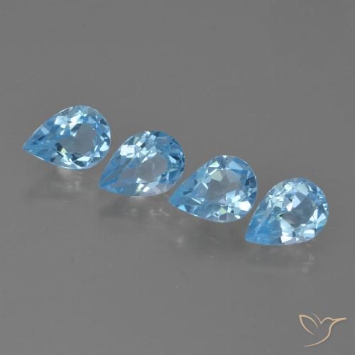 2.83ctw Natural Sky Blue Topaz, Pear Shape, VVS-VS