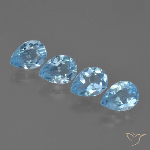 3.25ctw Natural Swiss Blue Topaz, Pear Shape, VVS-VS