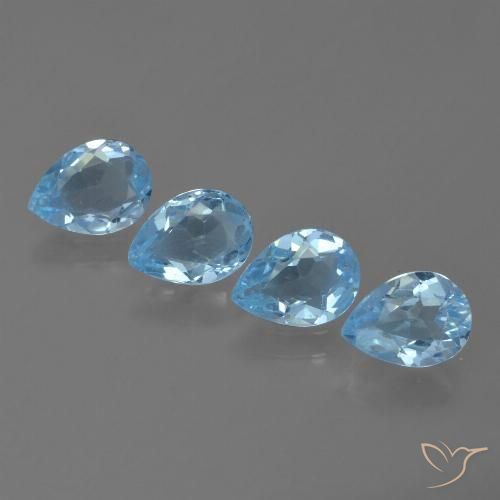 2.87ctw Natural Swiss Blue Topaz, Pear Shape, VVS-VS