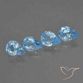 2.61 ctw Blue Topaz Stones, Natural Topaz in Pear Facet Shape for Sale