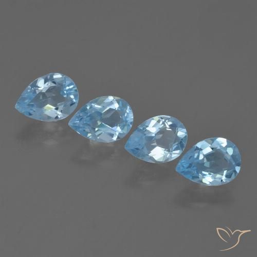 3.04ctw Natural Sky Blue Topaz, Pear Shape, VVS-VS