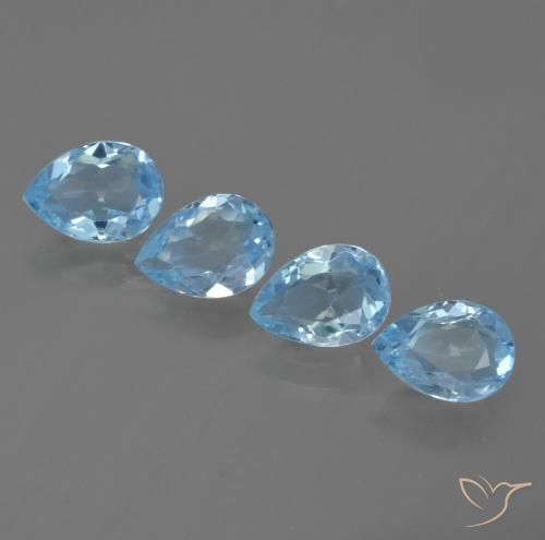 3.28ctw Natural Swiss Blue Topaz, Pear Shape, VVS-VS