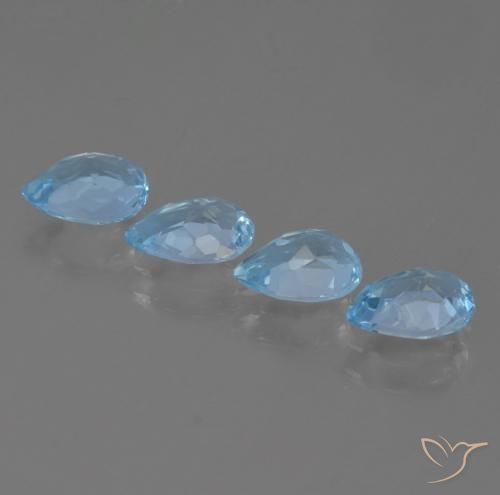 Topaz Gemstones in 7 x 5 mm (calibrated) Size for Sale, Topaz Stones in Swiss Blue Color