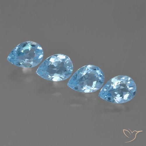 3.35ctw Natural Sky Blue Topaz, Pear Shape, VVS-VS