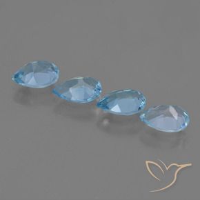 Topaz Gemstones in 7 x 5 mm (calibrated) Size for Sale, Topaz Stones in Swiss Blue Color