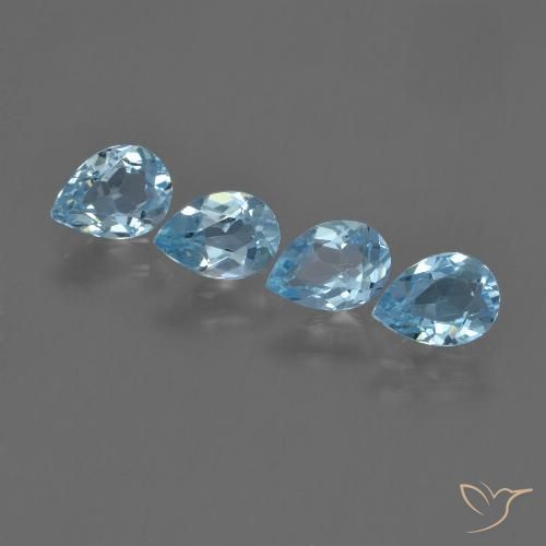 3.04ctw Natural Swiss Blue Topaz, Pear Shape, VVS-VS