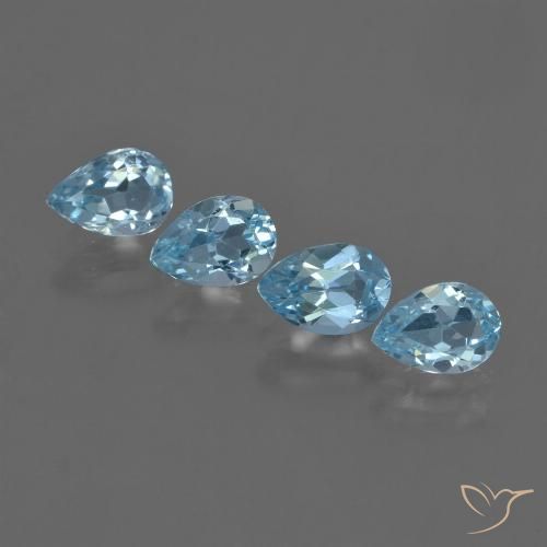 3.17ctw Natural Swiss Blue Topaz, Pear Shape, VVS-VS