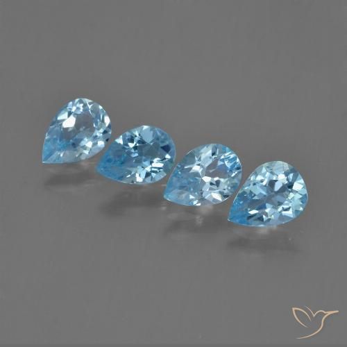 2.87ctw Natural Swiss Blue Topaz, Pear Shape, VVS-VS