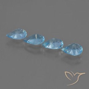 Topaz Gemstones in 7 x 5 mm (calibrated) Size for Sale, Topaz Stones in Swiss Blue Color