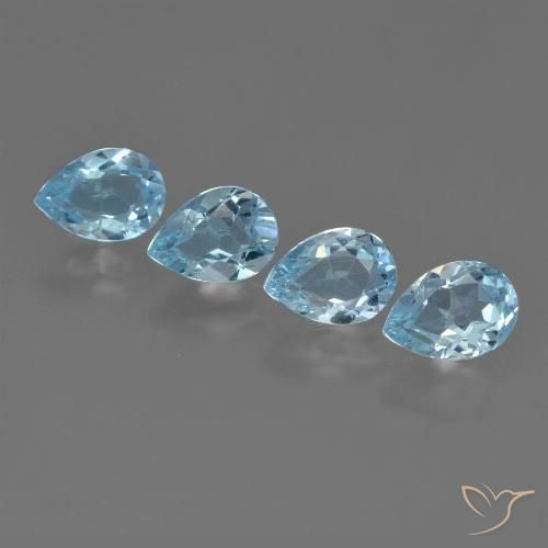 3.39ctw Natural Sky Blue Topaz, Pear Shape, VVS-VS