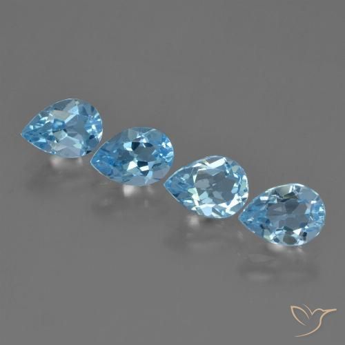 3.42ctw Natural Swiss Blue Topaz, Pear Shape, VVS-VS