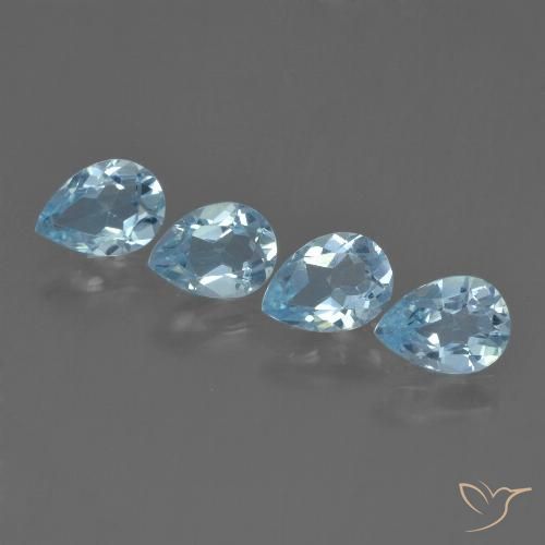 3.16ctw Natural Sky Blue Topaz, Pear Shape, VVS-VS