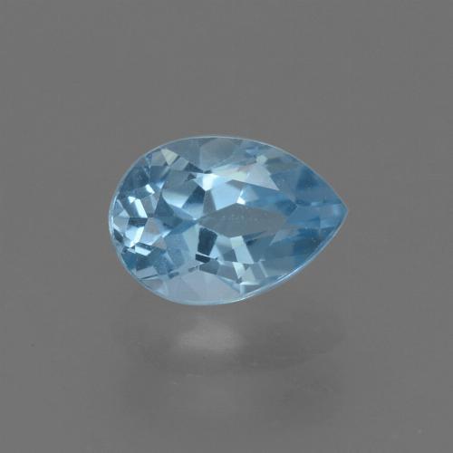 Topaze Bleu pear facet 7,2 x 5,1mm du Brésil, poids de 0,91 ct, pierre gemme naturelle Irradié de pureté VS, 1 pièce de topaze, couleur : Bleu maya profond, dureté de Mohs de 8 convient aux bijoux de tous les jours, pierre de sagesse, Pierre du zodiaque Sagittaire, Photo A