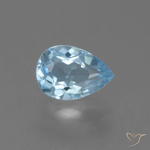 0.84ct Natural Sky Blue Topaz, Pear Shape, VS