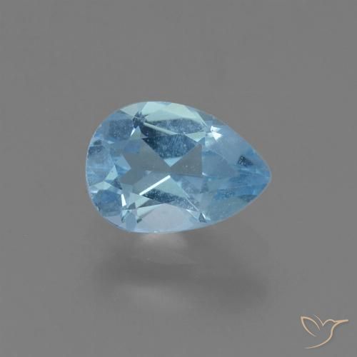 0.85ct Natural Swiss Blue Topaz, Pear Shape, VS, Photo A