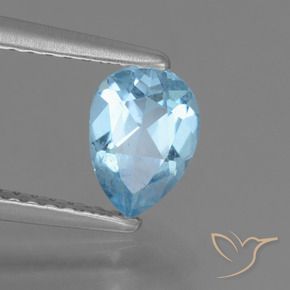 0.85 ct Blue Topaz Stone, Natural Topaz in Pear Facet Shape for Sale