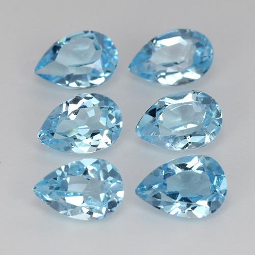 Medium Blue Топаз Камень - 0.5ct Фасетная Груша (ID: 455787)