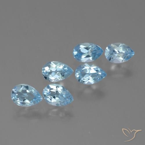 2.80 ctw Blue Topaz Stones, Natural Topaz in Pear Facet Shape for Sale