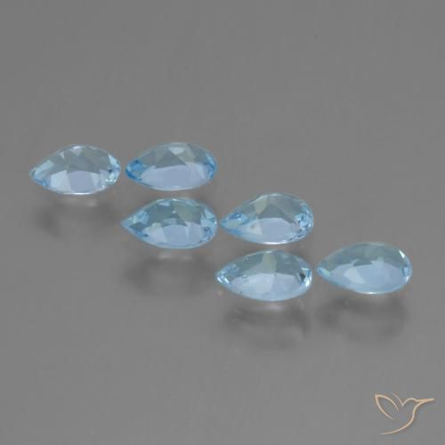 Topaz Gemstones in 6 x 4 mm (calibrated) Size for Sale, Topaz Stones in Sky Blue Color