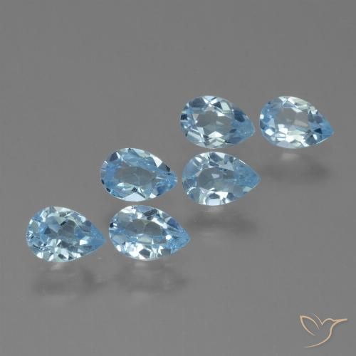 2.93ctw Natural Swiss Blue Topaz, Pear Shape, VVS-VS
