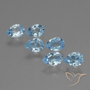 2.93 ctw Blue Topaz Stones, Natural Topaz in Pear Facet Shape for Sale
