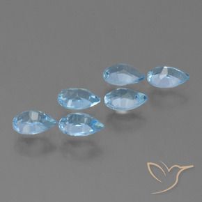 Topaz Gemstones in 6 x 4 mm (calibrated) Size for Sale, Topaz Stones in Swiss Blue Color