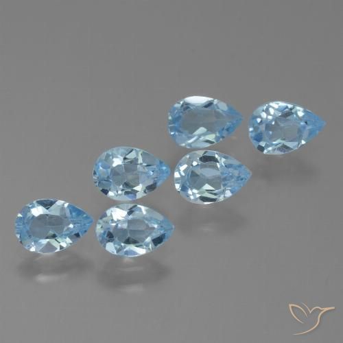 3.28ctw Natural Sky Blue Topaz, Pear Shape, VS