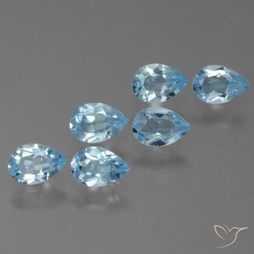 2.88ctw Natural Sky Blue Topaz, Pear Shape, VS