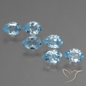 2.88 ctw Blue Topaz Stones, Natural Topaz in Pear Facet Shape for Sale