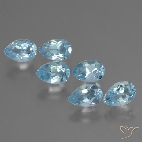 3.20ctw Natural Swiss Blue Topaz, Pear Shape, VS