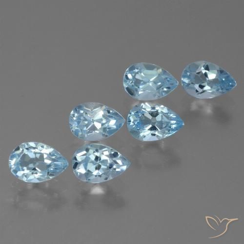 3.28ctw Natural Sky Blue Topaz, Pear Shape, VS