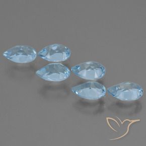 Topaz Gemstones in 6 x 4 mm (calibrated) Size for Sale, Topaz Stones in Swiss Blue Color