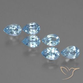 3.13 ctw Blue Topaz Stones, Natural Topaz in Pear Facet Shape for Sale