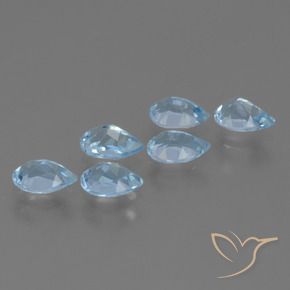 Topaz Gemstones in 6 x 4 mm (calibrated) Size for Sale, Topaz Stones in Swiss Blue Color