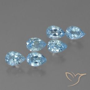 3.69 ctw Blue Topaz Stones, Natural Topaz in Pear Facet Shape for Sale