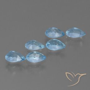 Topaz Gemstones in 6 x 4 mm (calibrated) Size for Sale, Topaz Stones in Swiss Blue Color