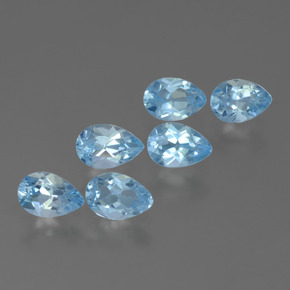 Baby Blue Топаз Камень - 0.5ct Фасетная Груша (ID: 455813)