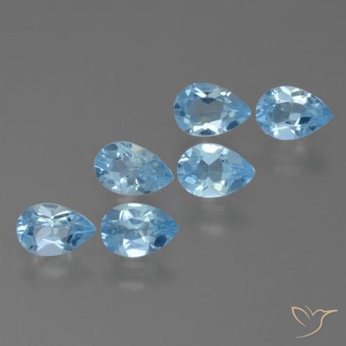 2.93ctw Natural Sky Blue Topaz, Pear Shape, VS